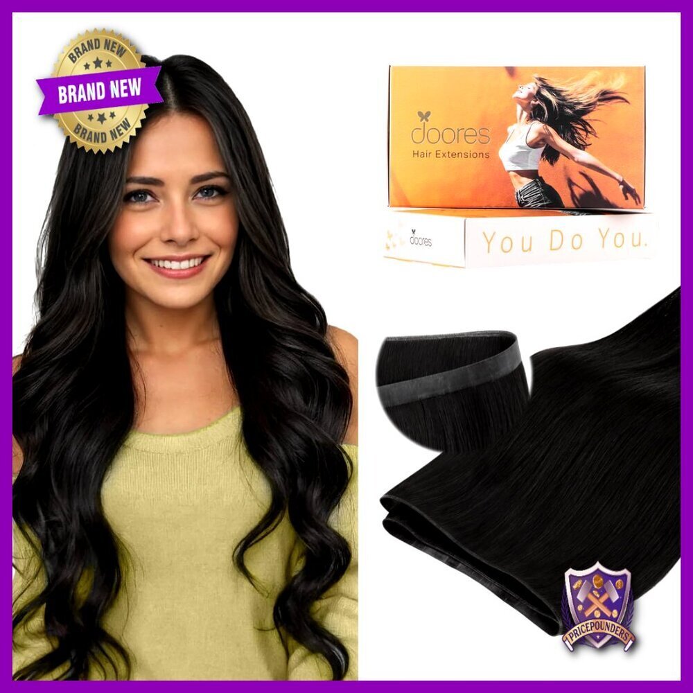 Human Hair Tape In Weft Extensions Genius Seamless Long Wide Instant Install